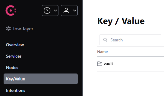 consul doit afficher le volume vault