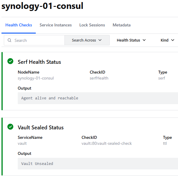 consul doit afficher le volume vault